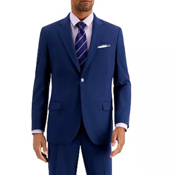 Nautica Other - Men's NAUTICA Modern Fit Bi Stretch Suit Blazer Jacket in Solid Blue size 44R